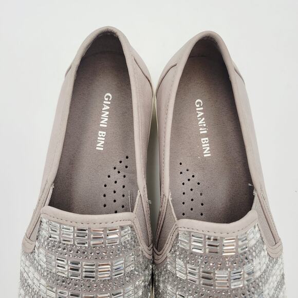 Gianni Bini Luxine Jeweled Beige Slip-One Sneaker Size 9 M - Picture 8 of 13